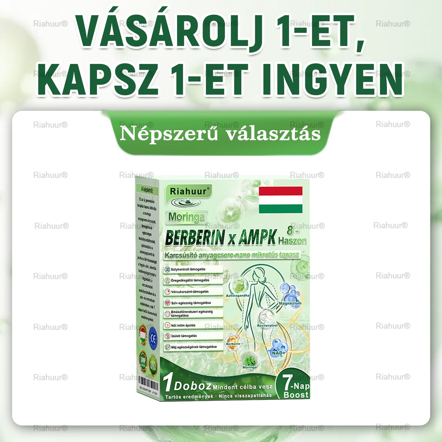 Gratulálunk! Ön a mai 500. vásárlónk, ezért egy különleges ajánlatban részesül: a második terméket 30% kedvezménnyel vásárolhatja meg!  Riahuur®