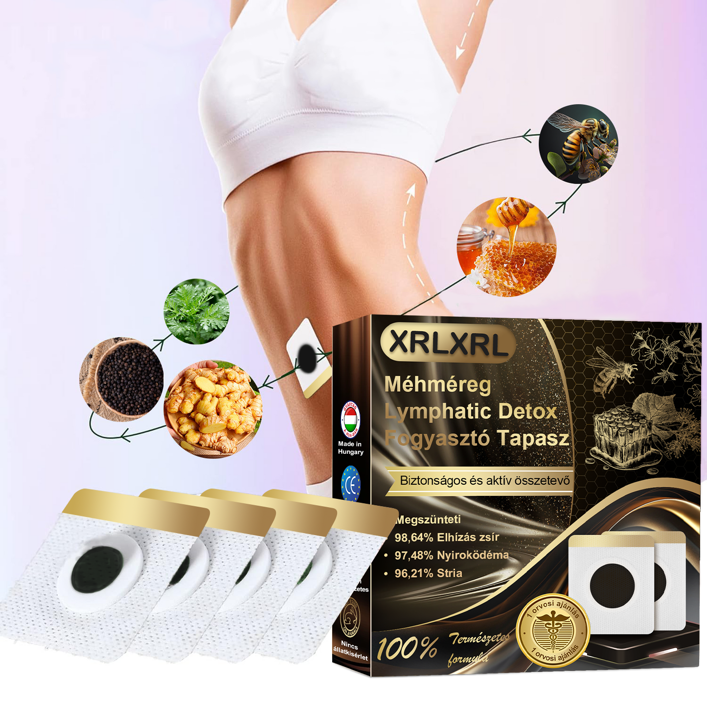 🐝❤️ 80% kedvezmény - [Kalifornia, USA-ban fejlesztve] 👨‍⚕️🌿 Méh Venom Limfatisztikus Drenázs Fogyókúrás Ragasztópánt (Minden korosztály által alkalmazható) 🔥
